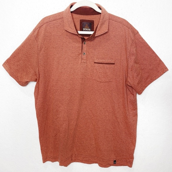 Prana Other - PrAna Ryann Short Sleeve Polo Brown Cloves Organic Cotton Blend Size XL
